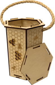 Box na miód z drewna z uchwytem