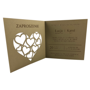Zaproszenie ślubne papierowe z grawerem nadrukiem personalizowane 2